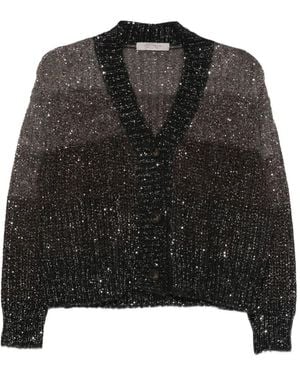D.exterior Sequin-Embellished Dégradé Cardigan - Black
