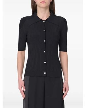 Tela Ribbed-Knit Short-Sleeve Shirt - Black