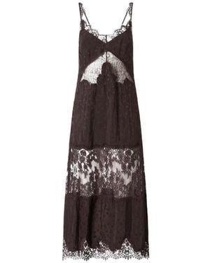 Pinko Lace-Trimmed Tiered Dress - Black
