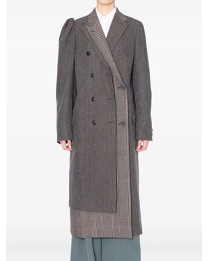 Kolor Herringbone Paneled Coat - Gray