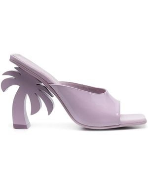 Palm Angels 'Palm Tree' Mules With Palm Tree-Shaped Heel - Purple