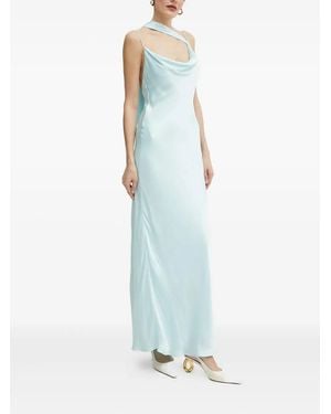 Bardot Cowl-Neck Draped Maxi Dress - Blue