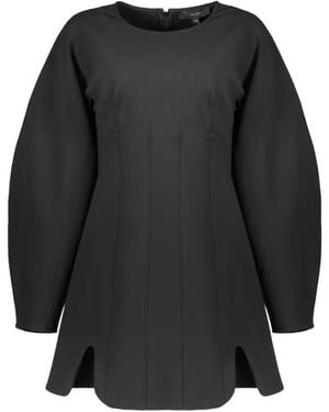 Ellery Seam-Detail Voluminous-Sleeve Mini Dress - Black