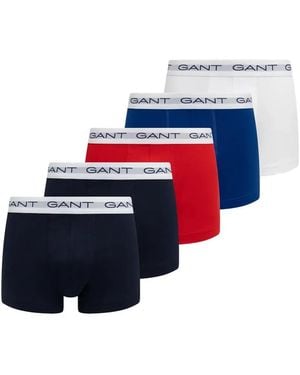 GANT Set De Cinco Bóxeres Con Logo En La Cinturilla - Azul