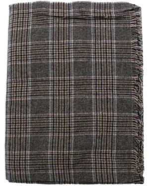 Brunello Cucinelli Checked Cashmere Scarf - Black