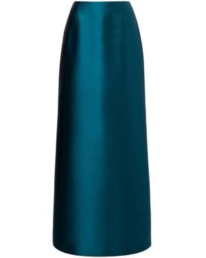 Alberta Ferretti Aライン サテンスカート - ブルー