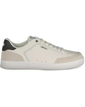 Gas Logo-Plaque Paneled Sneakers - White