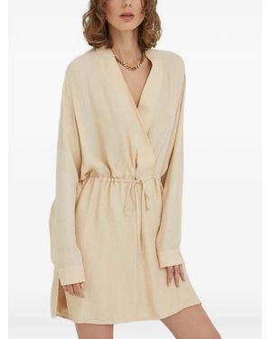 Herskind V-Neck Drawstring Mini Dress - Natural