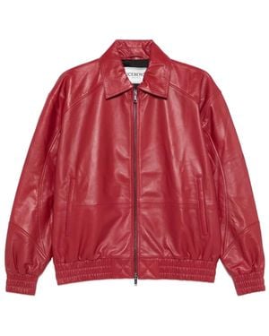 Iceberg Zip-Up Leather Jacket - Red