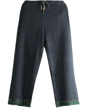 Péro Drawstring Cropped Trousers - グレー