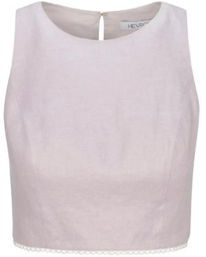 Hevron Terrel Crochet-Trim Sleeveless Top - Pink