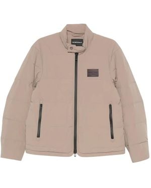 Emporio Armani Zip-Up Padded Jacket - Natural