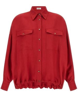 Brunello Cucinelli Pocket-Detail Shirt - Red
