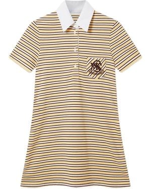 Stella McCartney Gestreepte Jurk Met Logo-Patch - Naturel