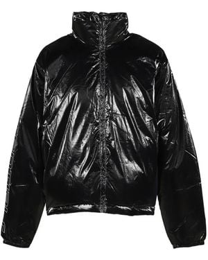 Essentials Logo-Print Puffer Jacket - Black