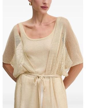 Liviana Conti Cardigan Long À Franges - Neutre