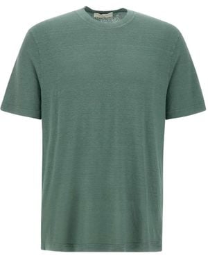 FILIPPO DE LAURENTIIS Crew-Neck Linen-Blend T-Shirt - Green