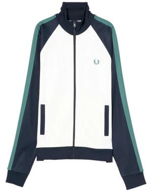 Fred Perry Contrast-Sleeve Jacket - Blue