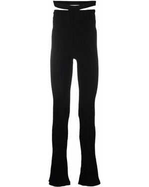 ANDREADAMO High-Waisted Flared Trousers - Black