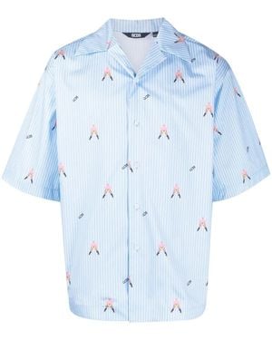 Gcds Short Sleeve Printed Shirt - Blue