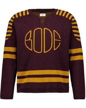 Bode Maglione A Righe - Marrone