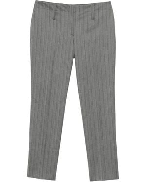 McQueen Pinstripe Wool Trousers - Grey