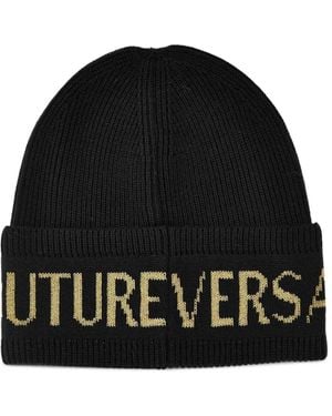 Versace Jeans Couture Berretto Con Logo - Nero