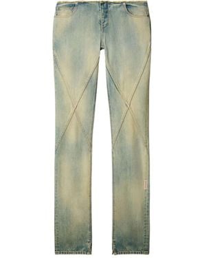 Off-White c/o Virgil Abloh Crossover Seam Frayed Jeans - グリーン