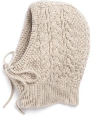 Barrie Cashmere Cable-Knit Balaclava - Natural