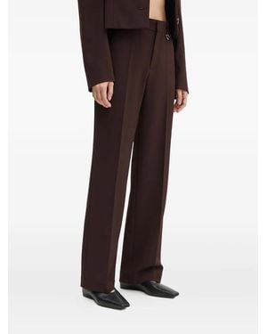 Aeron Pinstripe Ring-Detail Pants - Brown