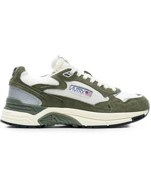 Autry Hyperway Paneled Suede Sneakers - Green