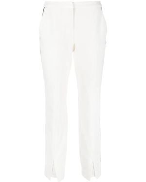 Karl Lagerfeld Logo-Tape Straight-Leg Pants - White