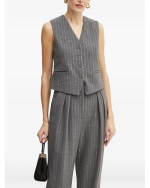SIMONA CORSELLINI Pinstripe Buttoned Waistcoat - Grey