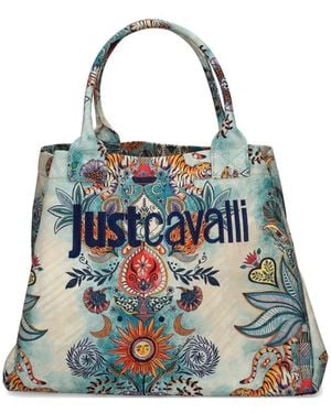 Just Cavalli Sac Cabas À Fleurs - Blue