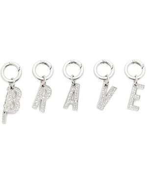DIESEL Set De Cinco Charms Con Apliques De Cristal - Blanco