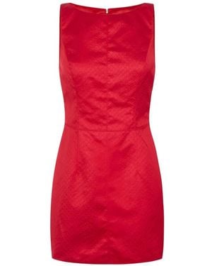 Elisabetta Franchi Taffeta Mini Dress With Fish Scale Pattern - Red