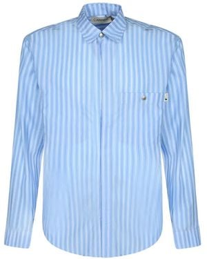 Carrera Vertical-Stripe Chest-Pocket Shirt - Blue