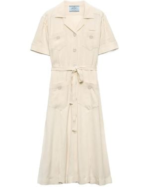 Prada Lace Shirt Dress - Natural