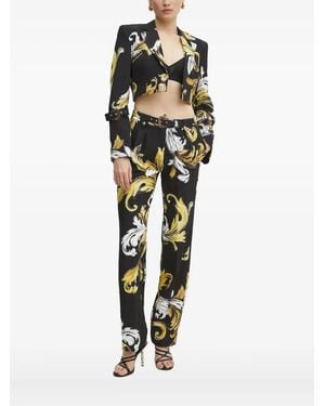 Versace Jeans Couture Baroque-Print Cropped Top - Black