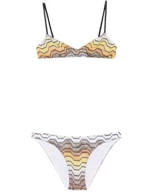 Missoni Zigzag Knit Bikini - White