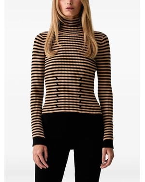 Twinset Striped Rib-Knit Sweater - Black