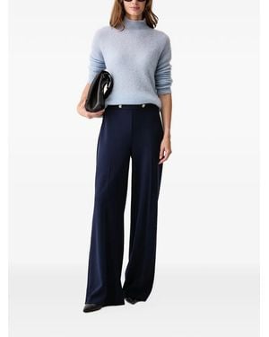Joseph Ribkoff Scuba Knot-Detail Wide-Leg Trousers - Blue