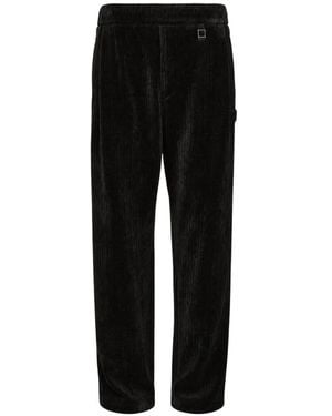 WOOYOUNGMI Pantalon De Jogging En Velours Côtelé Floqué - Black