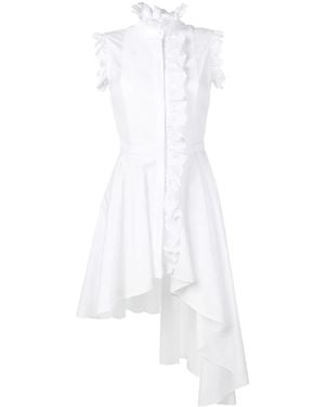 McQueen Broderie Anglaise Trim Dress - White