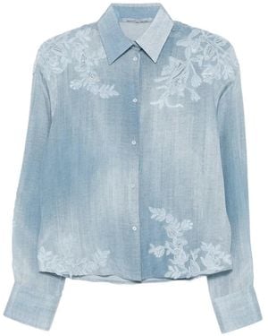 Ermanno Scervino Embroidered Buttoned Shirt - Blue