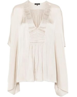 Barbara Bui Smocked Pleated Top - White