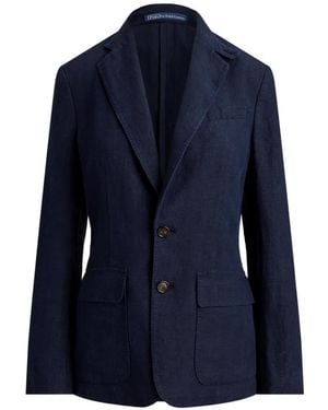 Polo Ralph Lauren Single-Breasted Linen Blazer - Blue