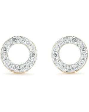 Mateo 14Kt Diamond Mini Circle Stud Earrings - White