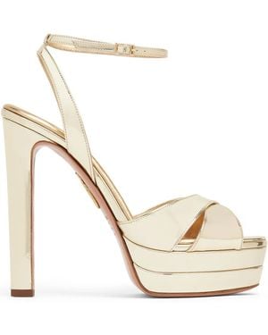 Aquazzura Divine Plateau 130Mm Platform Sandals - White