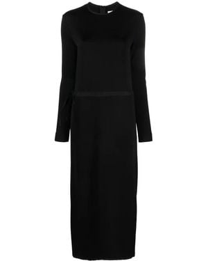 Jil Sander Drawstring-Waist Midi Dress - Black